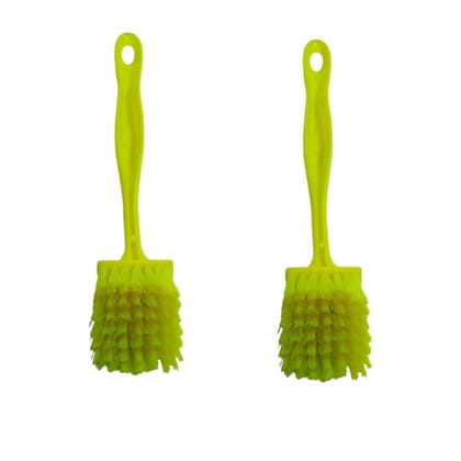 JMP BRUSH Plastic Dual Action Kitchen Cleaning Handy Sink Wash Basin and Dish Brush,Long for Home