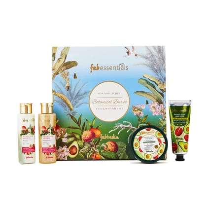 Fabessentials Avocado Lychee Botanical Burst Bath & Body Gift Set - 350 gm