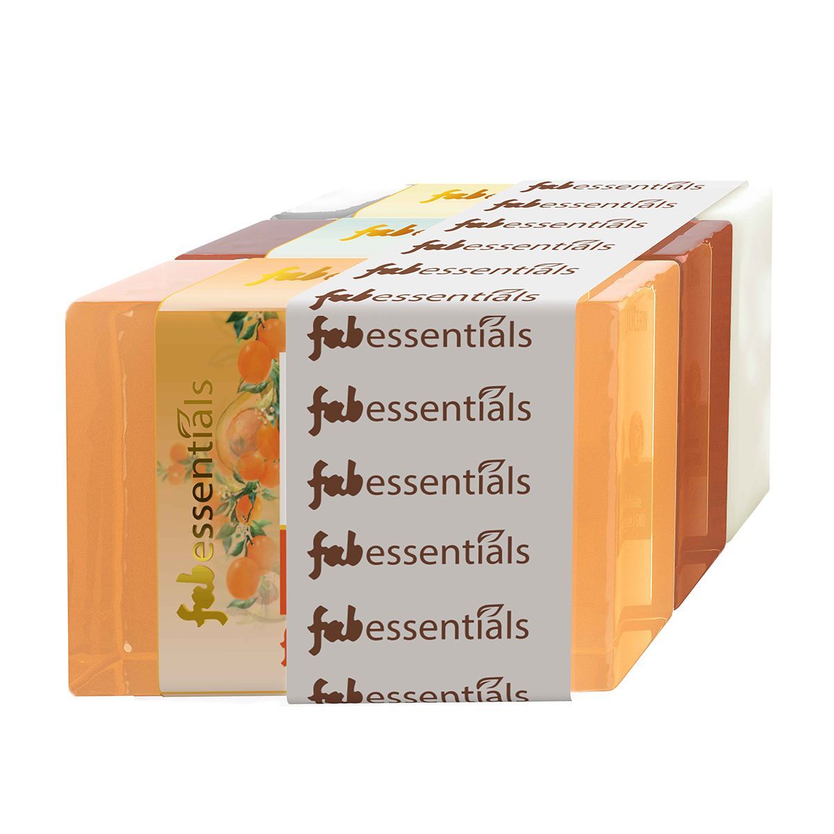 Fabessentials Assorted Glycerin Bathing Bars Pack of 3 - Orange Neroli, Neem Aloe Vera - 100 gm X 3