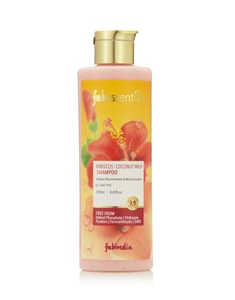 Fabessentials Hibiscus Coconut Milk Shampoo | infused with Ginger Root Extract & Hydrolysed Wheat Protein | Nourishes Hair and Stimulates Hair Growth| pH 5.5 - 250 ml