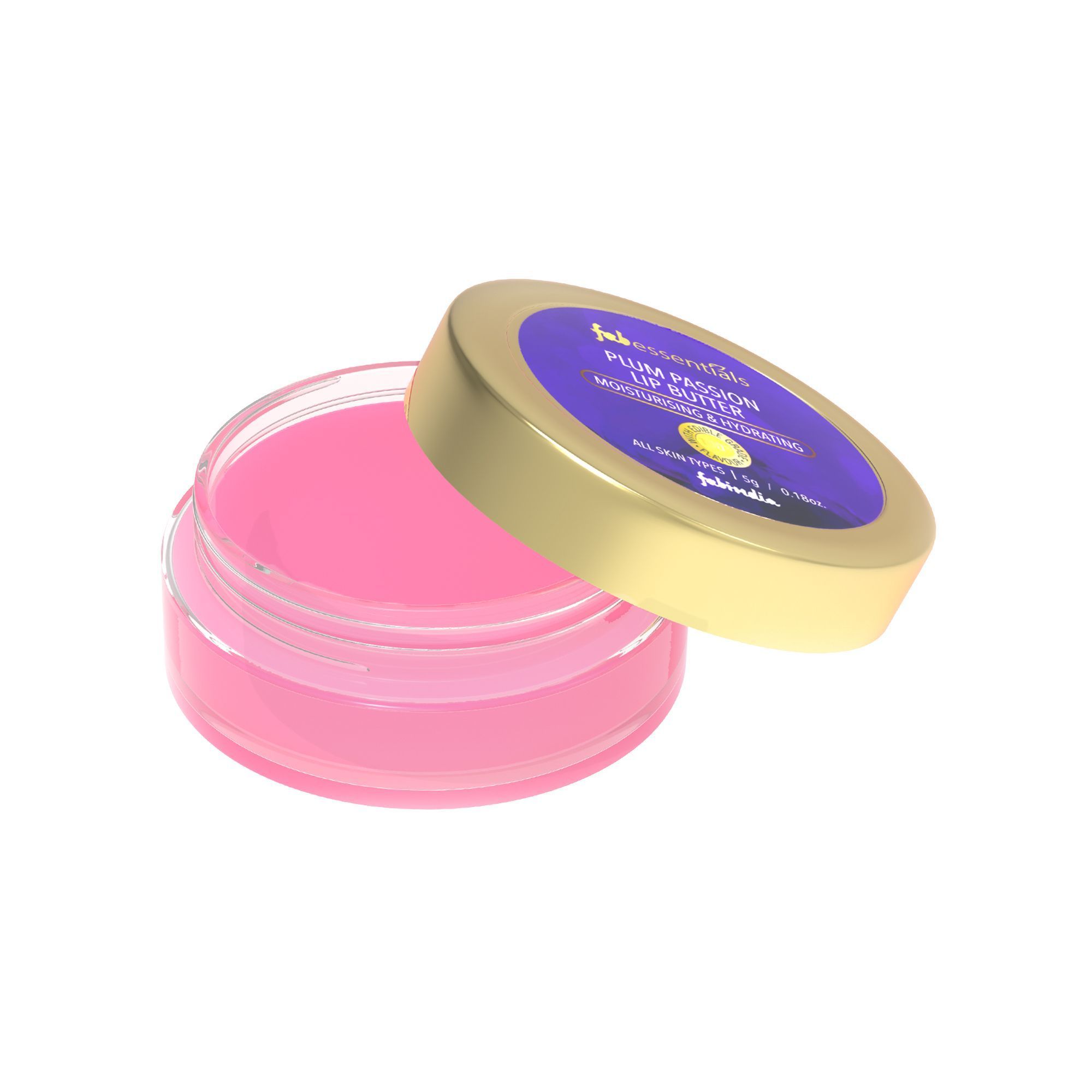 Fabessentials Plum Passion Lip Butter | infused with Shea Butter & Bees Wax | with 100% Edible Grade Flavour & No Artificial Fragrance | for Instant Light Weight Lip Moisturisation - 5 gm