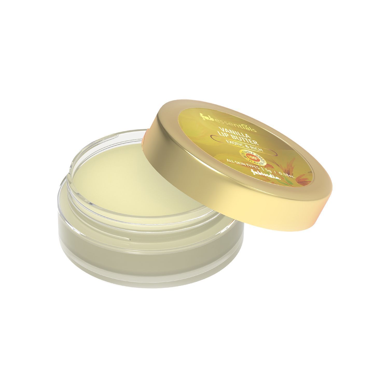 Fabessentials Vanilla Lip Butter | infused with Coconut Oil & Shea Butter | with 100% Edible Grade Flavour & No Artificial Fragrance | for Instant Light Weight Lip Moisturisation - 5 gm