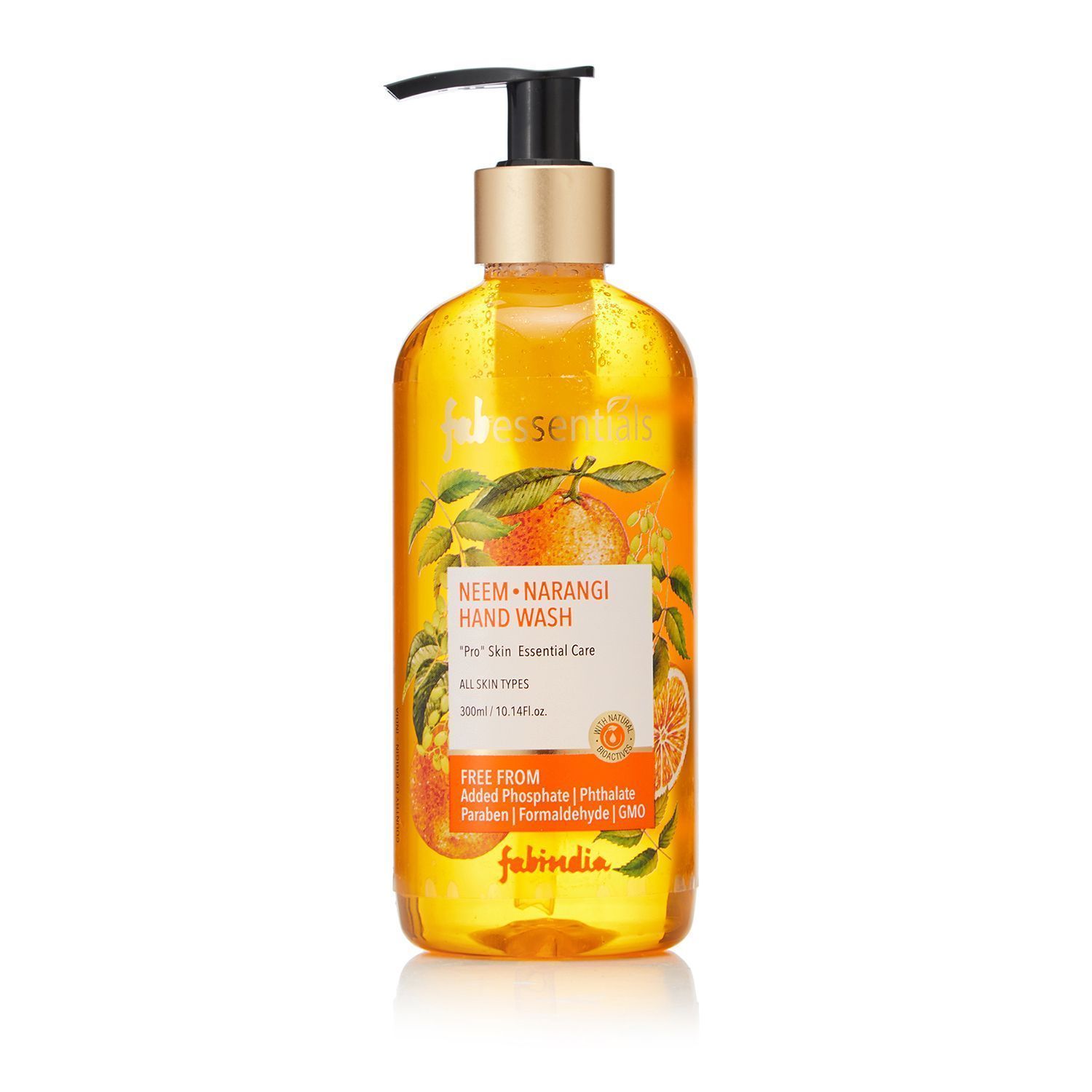 Fabessentials Neem Narangi Hand Wash | with Salicylic Acid | Cleanses Hands without Drying & Stripping away Moisture - 300 ml