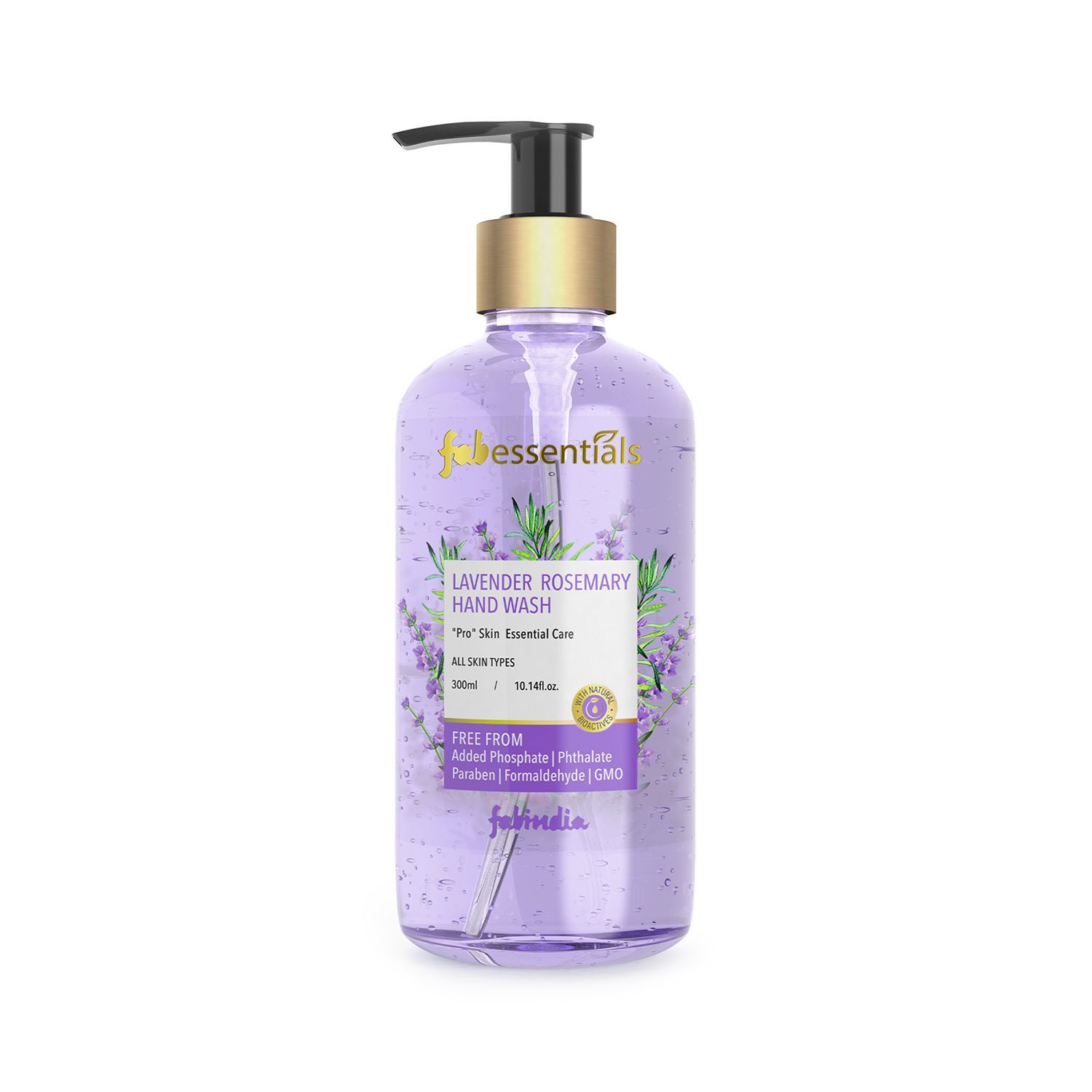 Fabessentials Lavender Rosemary Hand Wash | with Natural Bioactives | Cleanses Hands without Drying & Stripping away Moisture - 300 ml