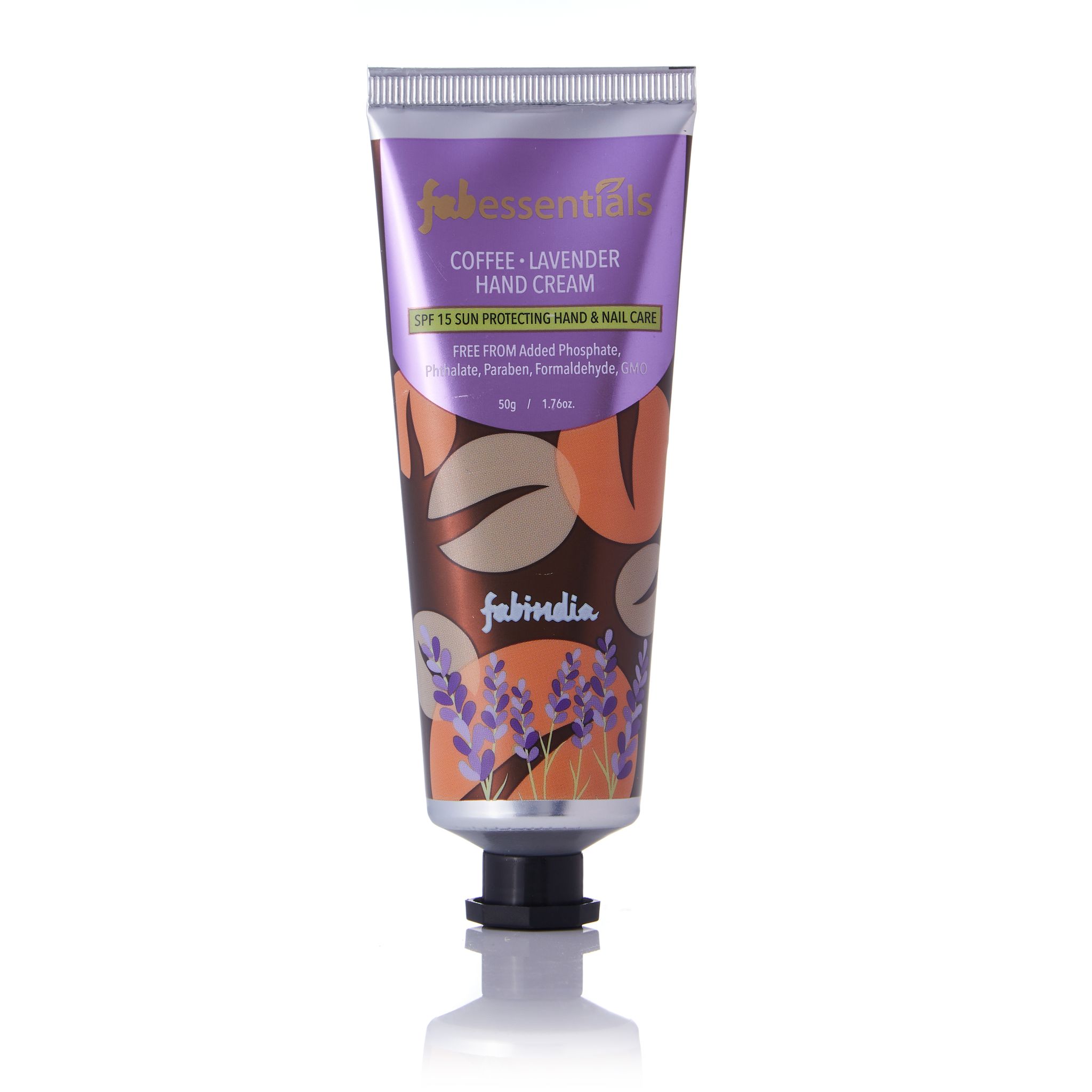 Fabessentials Coffee Lavender Hand Cream - SPF 15 |  with the Goodness of Shea Butter |  Protects from Premature Ageing Affects Caused by Sun Exposure | Moisturises & Nourishes Hand & Nail Cuticles - 50 gm