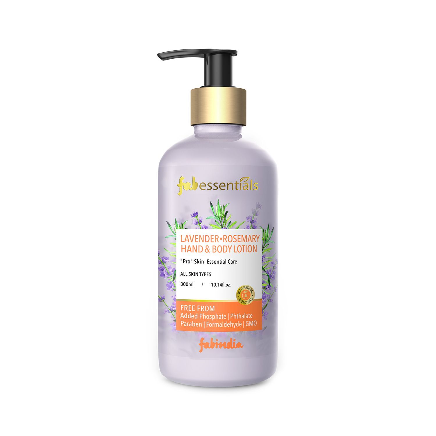 Fabessentials Lavender Rosemary Hand & Body Lotion | enriched with Shea Butter & Cocoa Seed Butter | Moisturises & Softens Rough Skin, Hand & Nail Cuticles - 300 ml