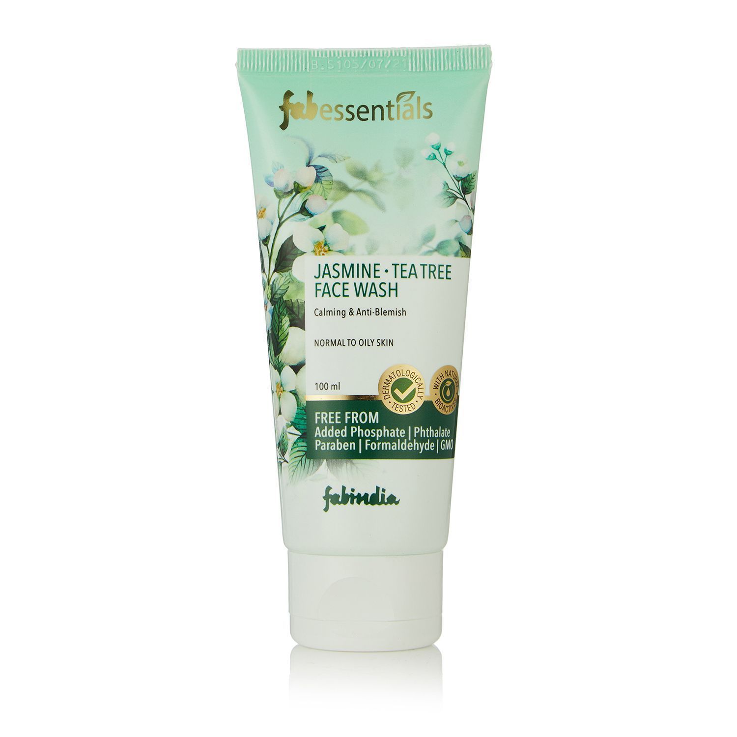 Fabessentials Jasmine Tea Tree Face Wash | enriched with Salicylic Acid | Calming & Anti-Blemish Daily Cleanser | Reduces Excessive Oiliness, Sebum & Impurities | for Normal to Oily Skin - 100 ml