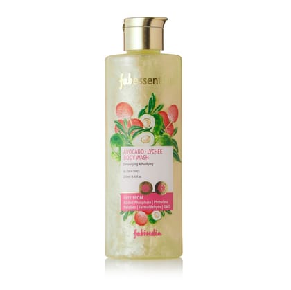 Fabessentials Avacado Lychee Body Wash | infused with Almond Oil |  Detoxifies & Purifies Skin from Daily Impurities | Rejuvenating & Moisturising - 250 ml
