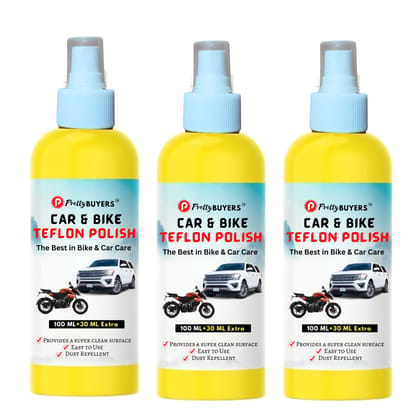 PrettyBUYERS Best Car Polish & Bike Polish | Car Exterior Cleaning Polish | Make Your Car Clean & Shine | 130MLx3