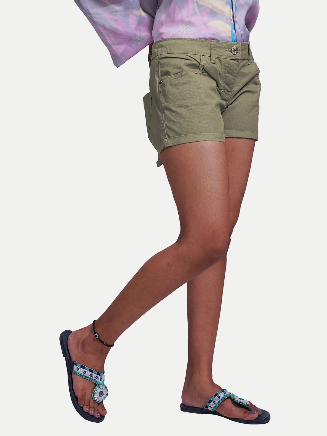 Women Green  Shorts