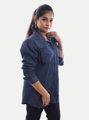 Women Denim Blue Shirt