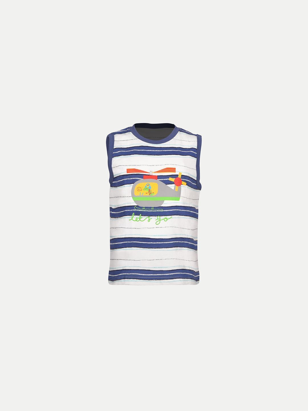 Teen Boys Off white / Blue Striper Tanktop