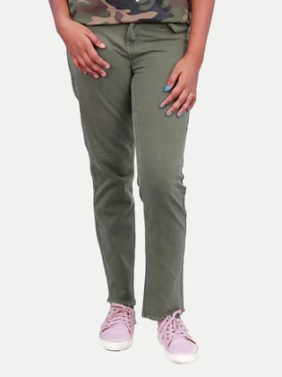 Women Green Denim Pants