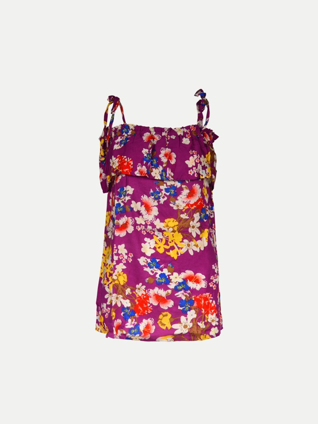 Women Dark Pink Sleeveless Printed Tops