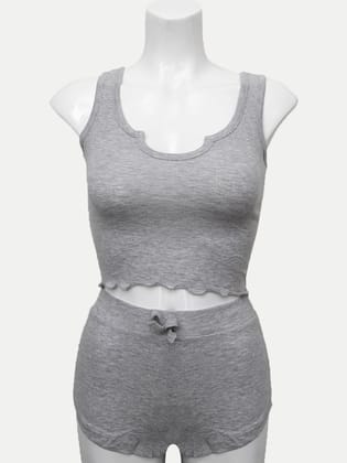 Women Grey Melange  Loungewear Set