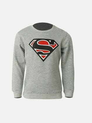 Teen Boys Light grey Graphic Printed Sweatshirt