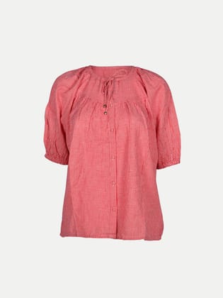 Women Printed Pink Blouse