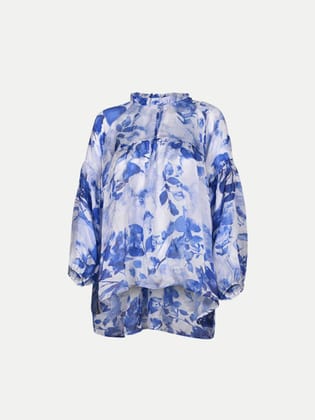 Women Printed Sky Blue Blouse