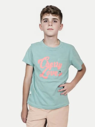 Teen Boys Sage Green graphic printed T-Shirt