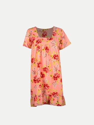 Women Orange Floral Printed Tops