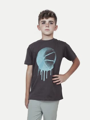 Teen Boys Black Graphic Printed T-Shirt