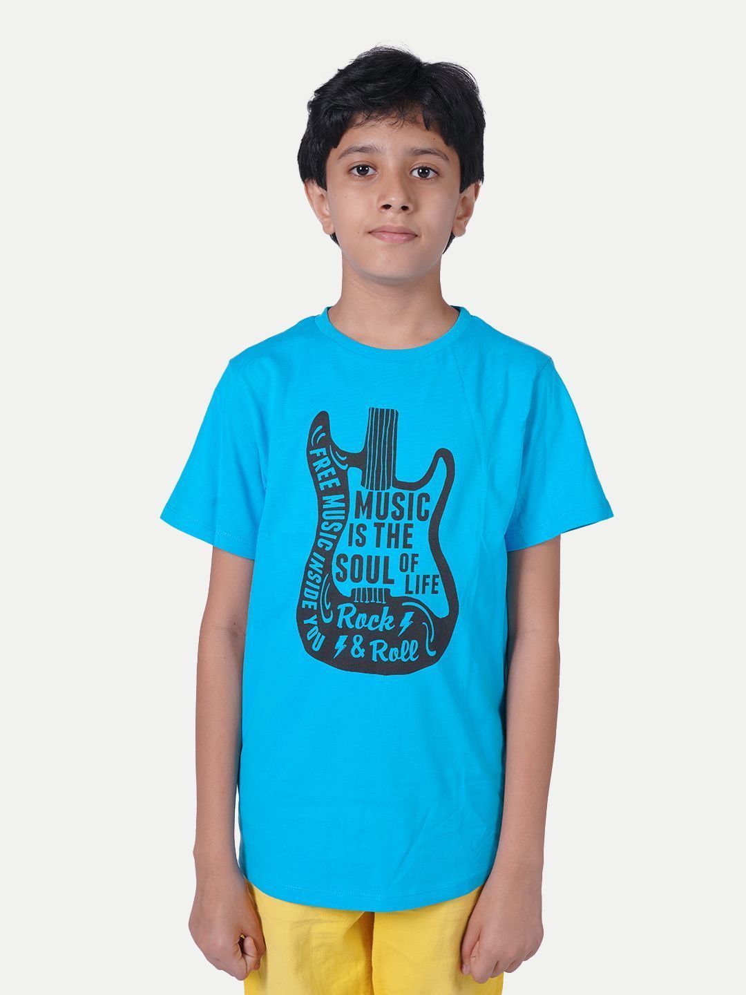 Teen Boys Light Blue Graphic Printed T-Shirt