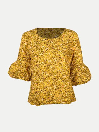 Women Yellow Floral Printed Tops