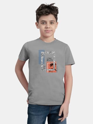 Teen Boys Grey Graphic Print T-Shirt