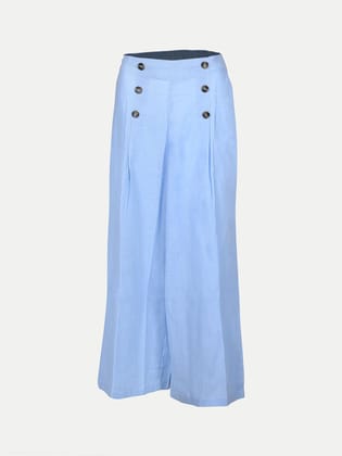 Women Light Blue Plazzo Pants