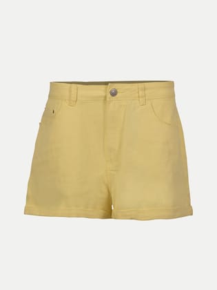 Women Yellow Denim shorts