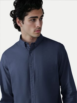 Mens Dark Blue Oxford shirt