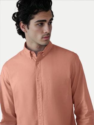 Mens Light Orange Oxford shirt