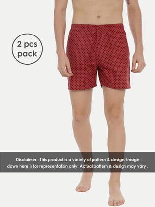 Mens Cotton Assorted Boxers 2 Pcs Pack