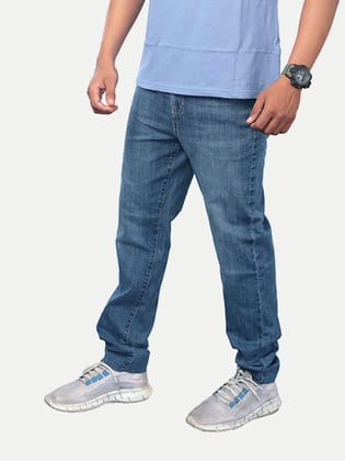 Men Stone blue Tapered Fit Mid-Rise Heavy Fade Jeans