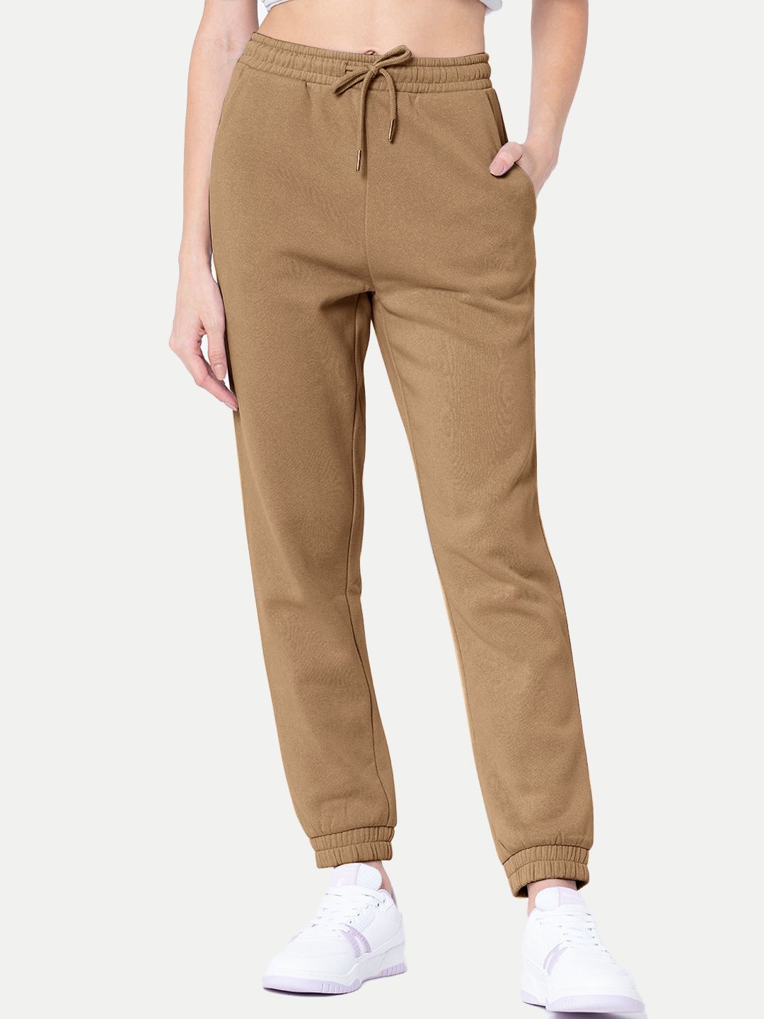 Womens Brown   Solid Joggers