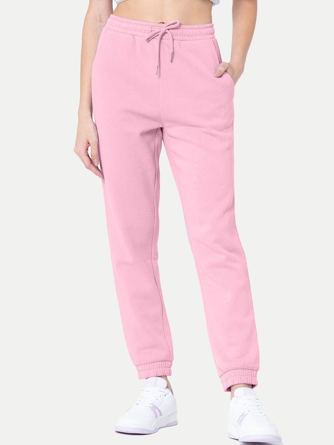 Womens Pink  Solid Joggers