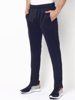 Men Solid Navy Blue Polyester Regular Fit active wear joggers