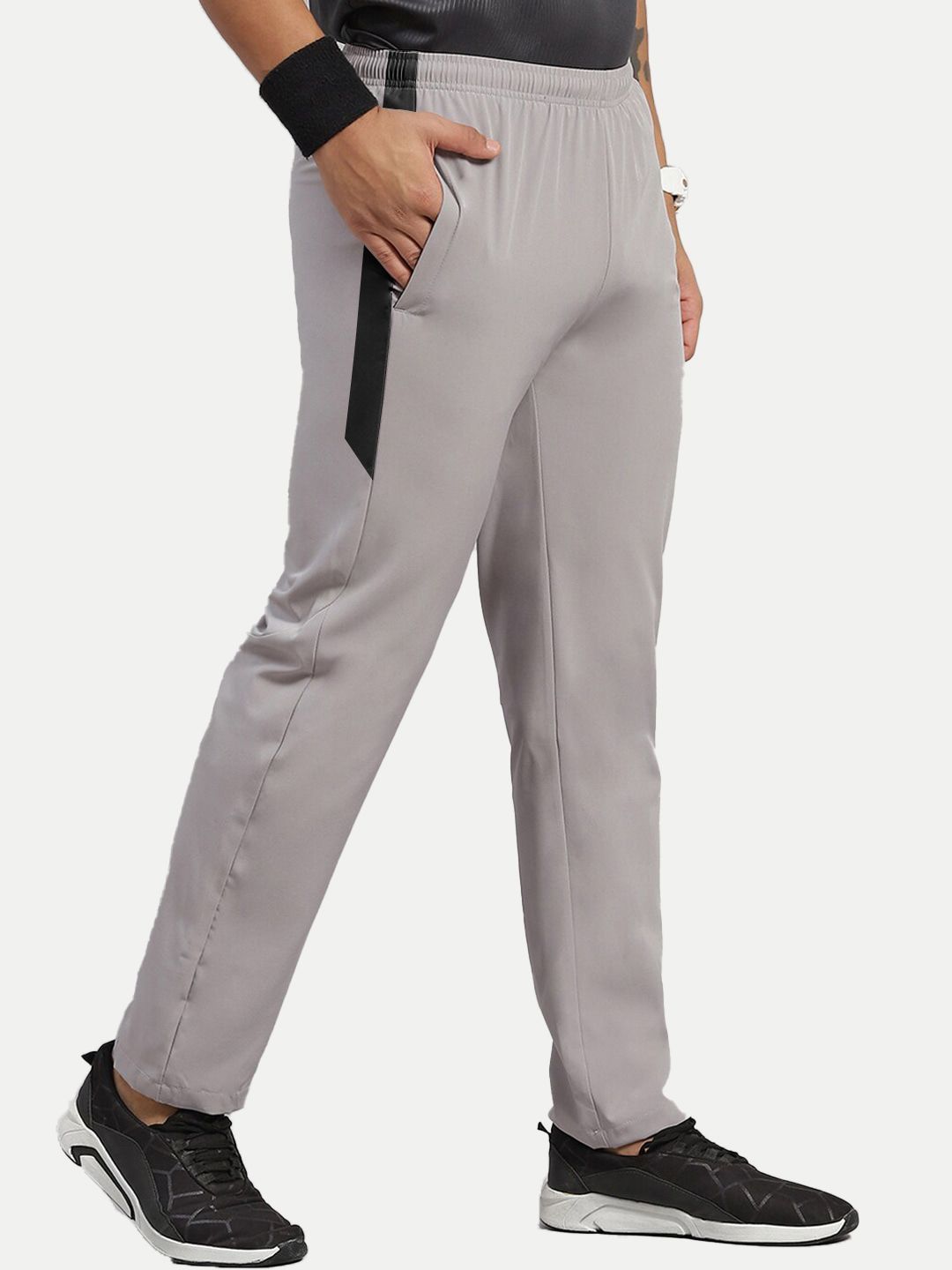 Men Light Grey  Polyester Regular Fit comfortable wear joggers