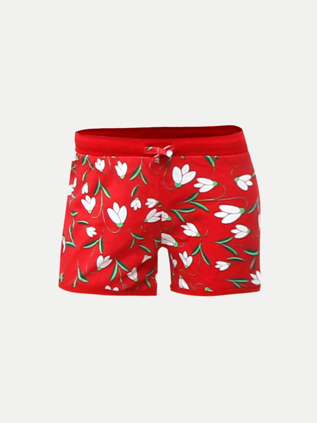 Teen Girls Red AOP Knitted Shorts