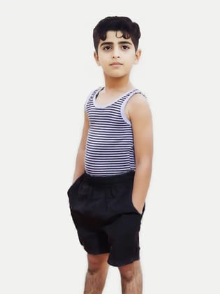 Boys Grey Striped Tanktop