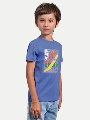 Boys Blue Printed Skating T - Shirts