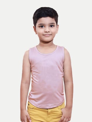 Boys Pink Solid TankTop