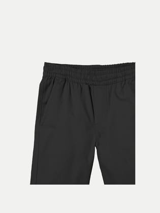 Boys Black Solid Casual Shorts