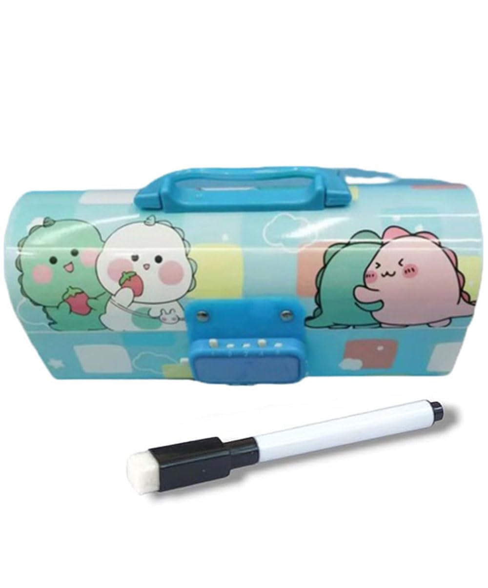 MANNAT Pencil Box with Code Lock Pen Case Large Capacity Multi-Layer Multi-Function Storage Bag Secret Compartment Pencil Box-Happy Day