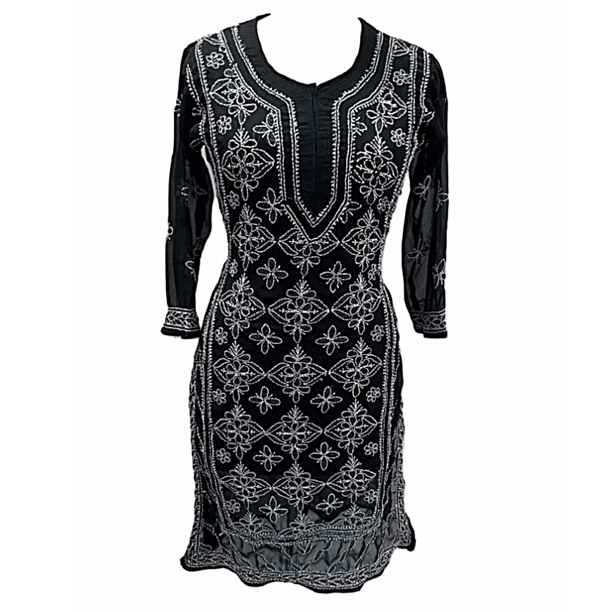 Black Chikankari Women Kurta