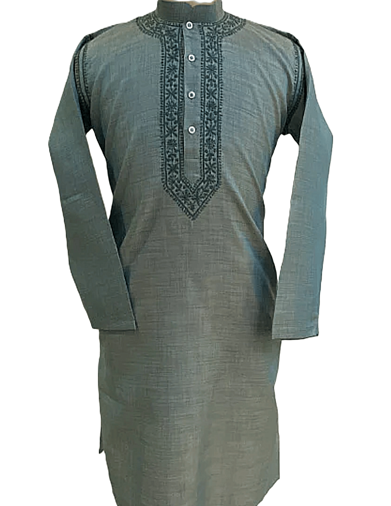 Grey Sequin Chikan Embroidery Kurta