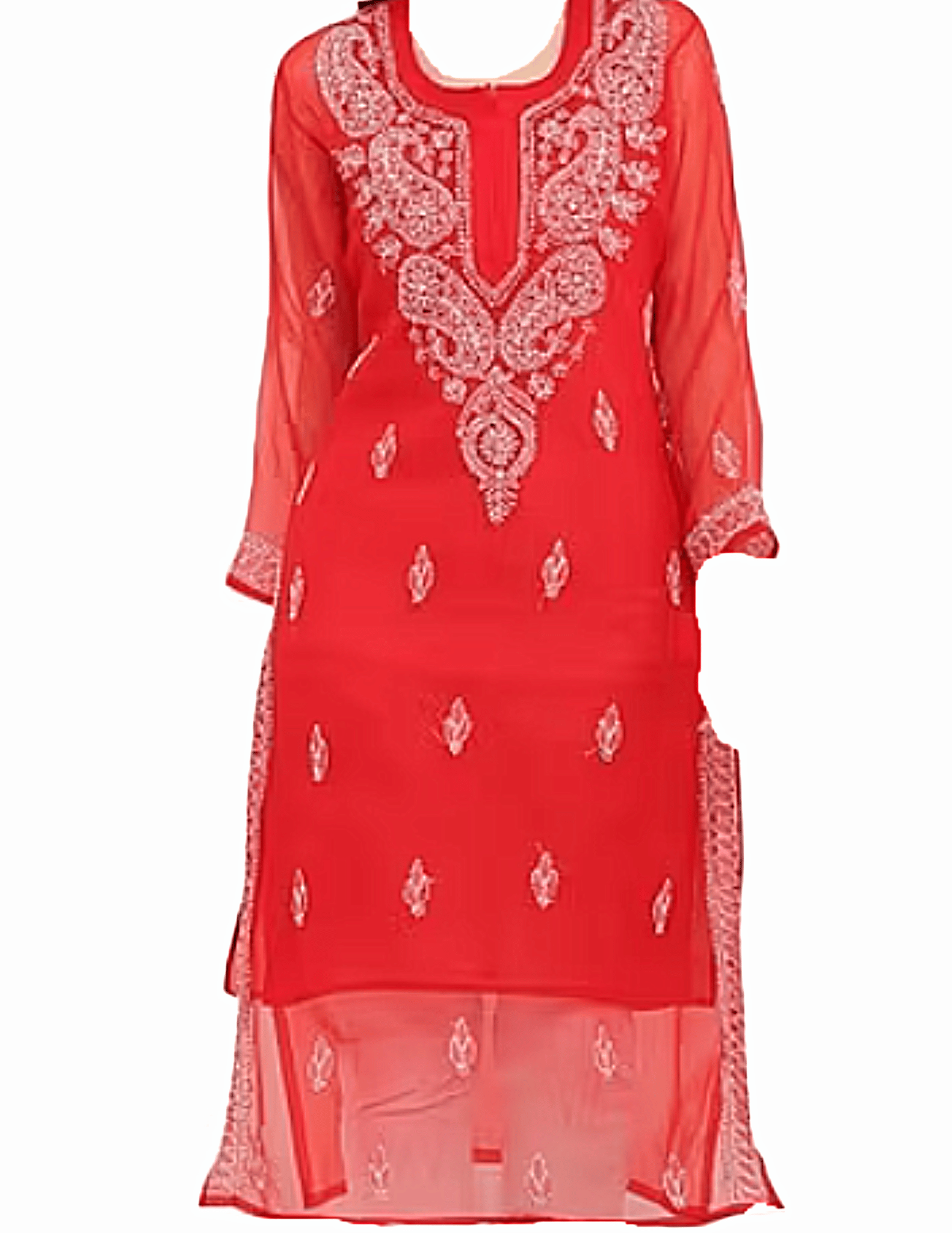 Gala Booti Red Kurti For Women