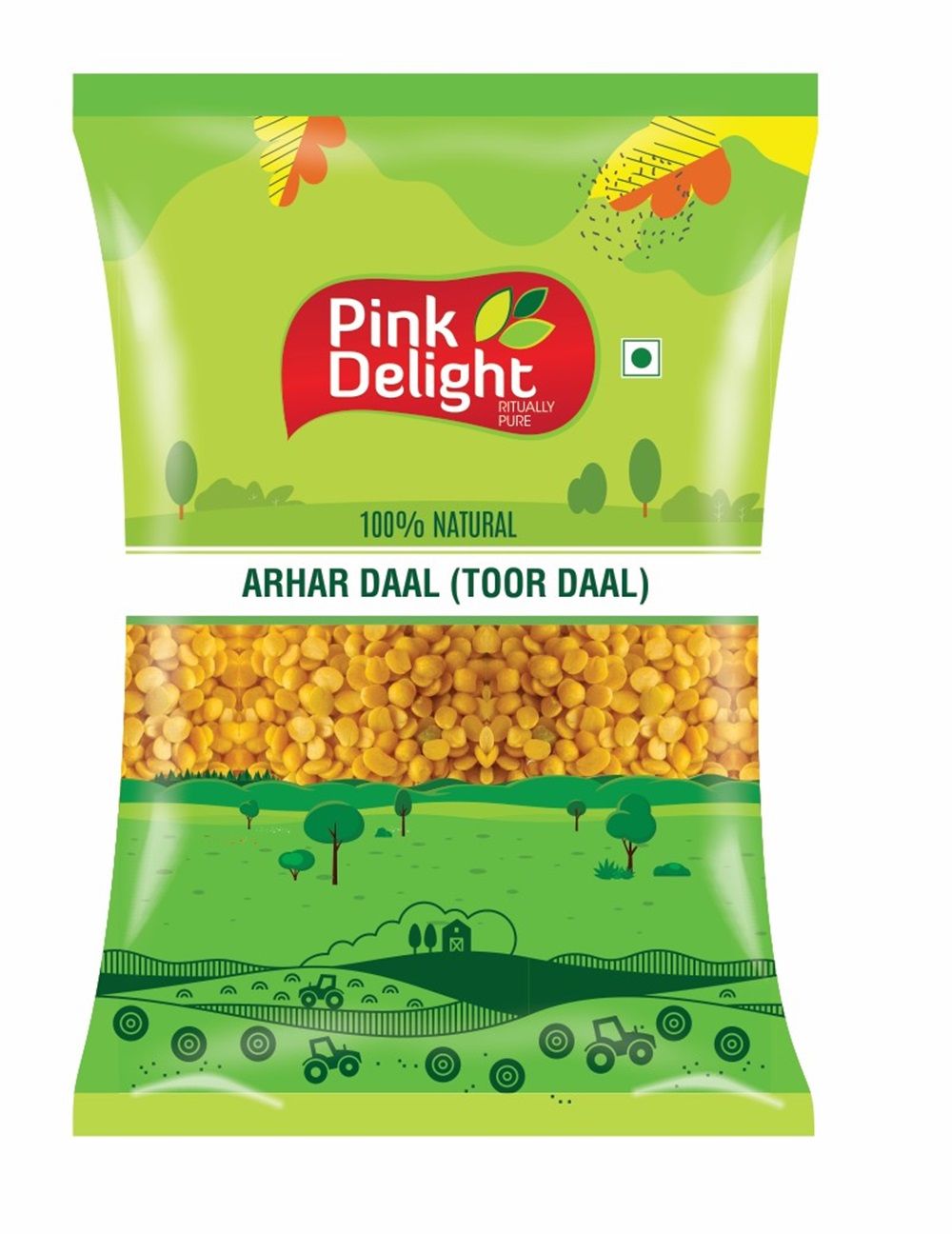 Pink Delight Unpolished Arhar Daal / Tur Daal, 1 Kg Pack