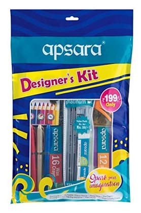 Apsara Designer's Kit | Ideal Gift Pack | Drawing Kit for Artists | Kids Gifting Set | Complete Art Set | Fun Birthday Gift | Fun Children's Gift | Combo of 9 items