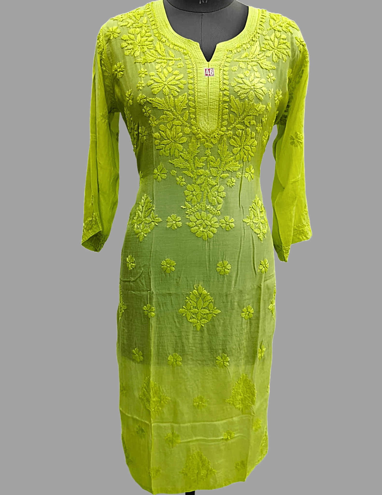 Chikankari Cotton Printed Fabric Women Kurta